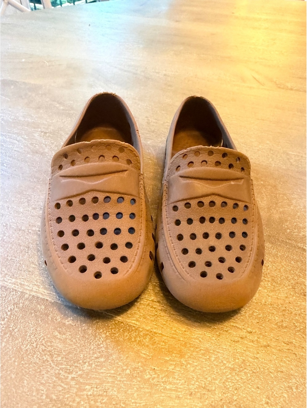 FLOAFERS Brown Rubber Slip-On Shoes Toddler Size 10 Lightweight Casual Clogs